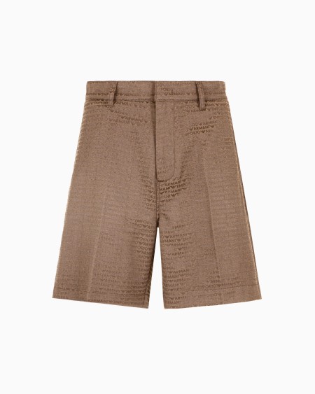 Armani Bermudas de tejido jacquard con inscripción por toda la prenda Grandes ahorros