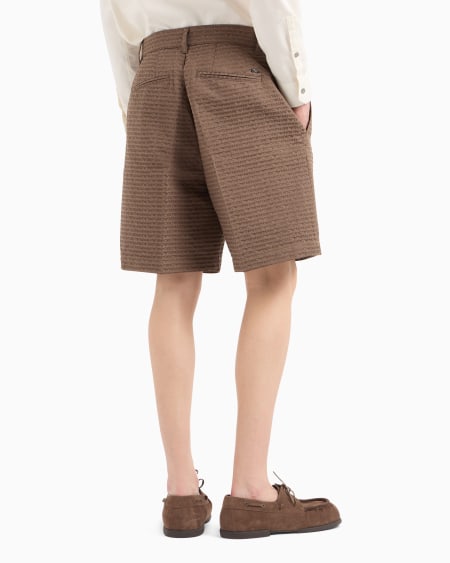 Armani Bermudas de tejido jacquard con inscripción por toda la prenda Grandes ahorros