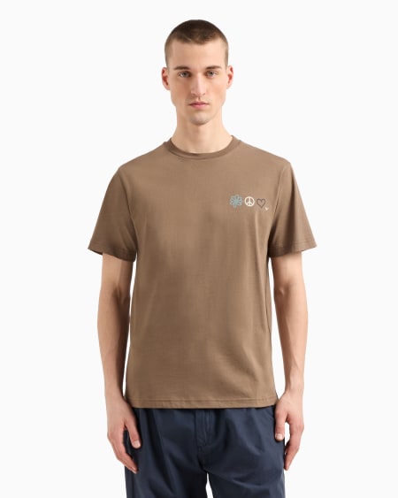 Armani Camiseta de punto con maxiestampado cápsula Peace ASV Devoluciones gratuitas