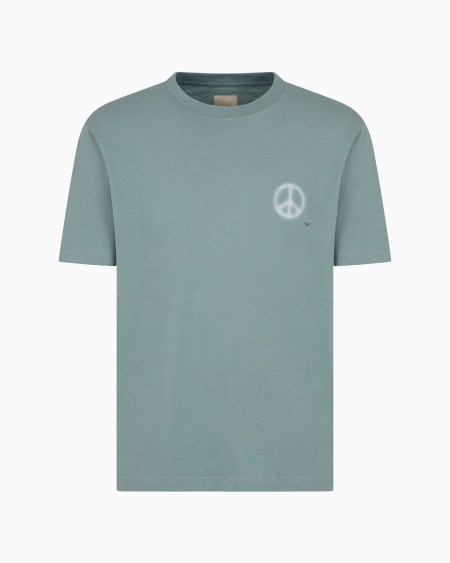 Armani Camiseta de punto con maxiestampado cápsula Peace ASV Rebajas baratas