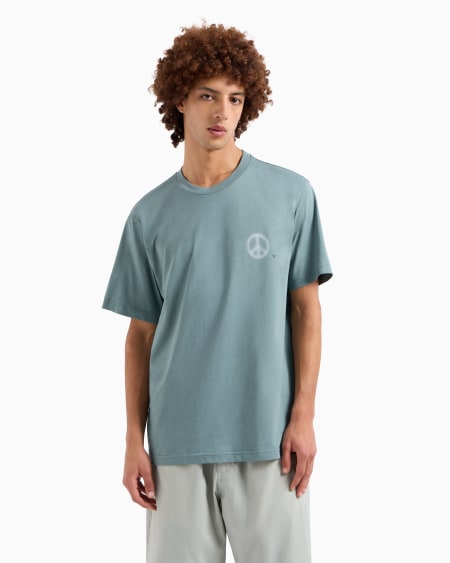 Armani Camiseta de punto con maxiestampado cápsula Peace ASV Rebajas baratas