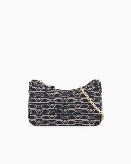 Armani Bolso baguette en lona de tejido jacquard con monograma por toda la superficie Los más vendidos