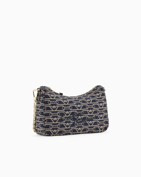 Armani Bolso baguette en lona de tejido jacquard con monograma por toda la superficie Los más vendidos