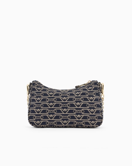 Armani Bolso baguette en lona de tejido jacquard con monograma por toda la superficie Los más vendidos