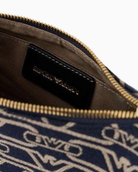 Armani Bolso baguette en lona de tejido jacquard con monograma por toda la superficie Los más vendidos