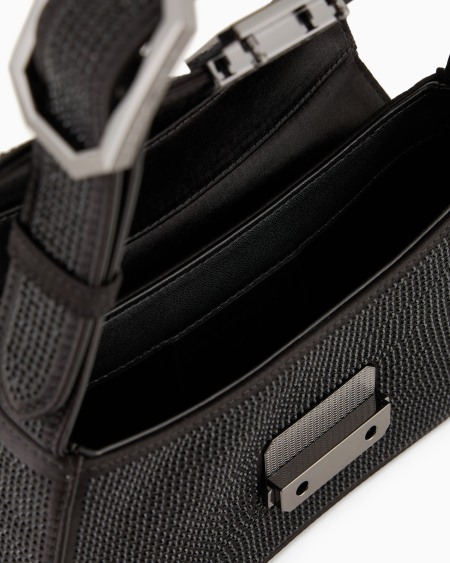 Armani Bolso de hombro baguette de satén con strass Descuento