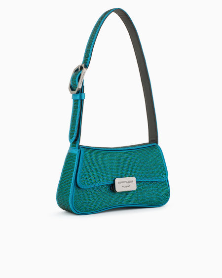 Armani Bolso de hombro baguette de satén con strass Tienda