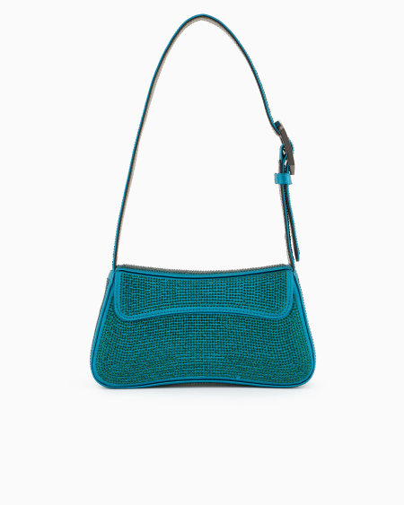 Armani Bolso de hombro baguette de satén con strass Tienda