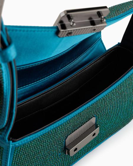 Armani Bolso de hombro baguette de satén con strass Tienda