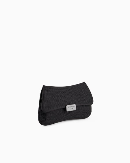 Armani Bolso de mano baguette de satén con strass y bandolera de cadena Rebajas top