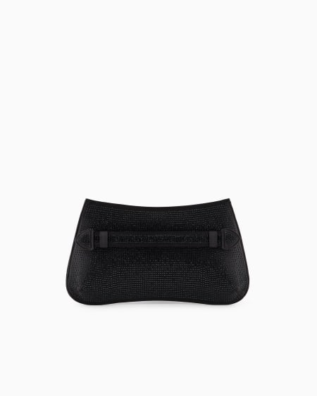 Armani Bolso de mano baguette de satén con strass y bandolera de cadena Rebajas top