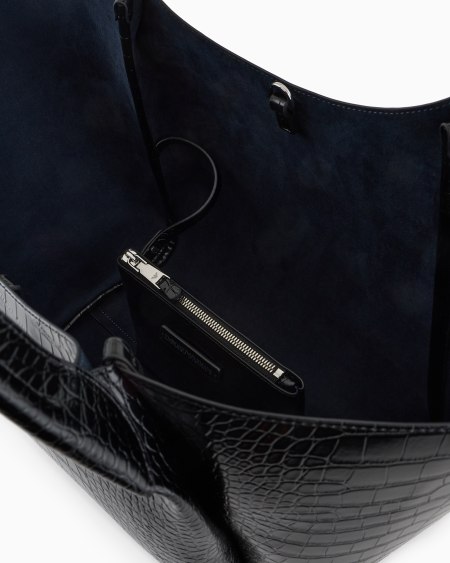 Armani Maxibolso shopper con acabado estampado de cocodrilo y colgante con logotipo Solo hoy