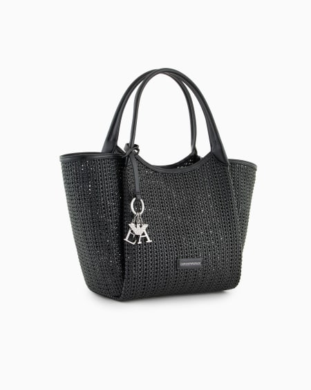 Armani Bolso shopper trenzado con colgante de logotipo Promoción trimestral