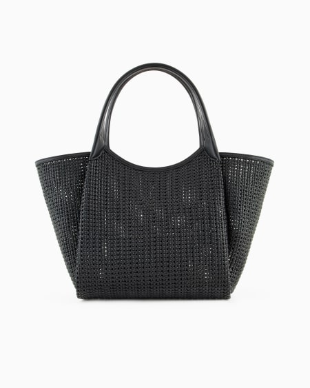 Armani Bolso shopper trenzado con colgante de logotipo Promoción trimestral