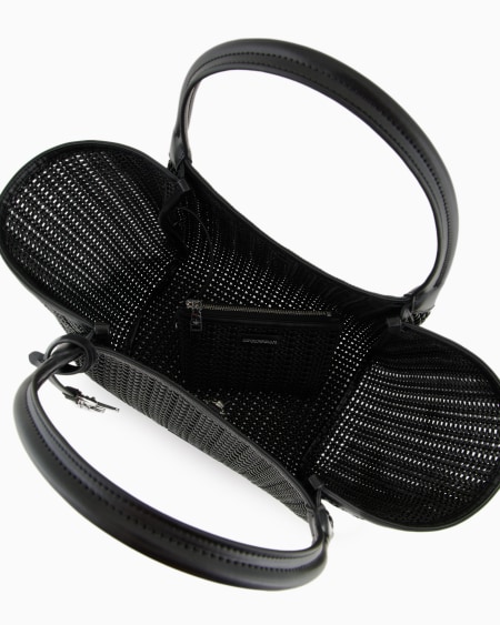 Armani Bolso shopper trenzado con colgante de logotipo Promoción trimestral