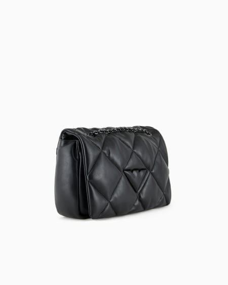 Armani Bolso bandolera con solapa efecto napa acolchada Envío internacional gratuito