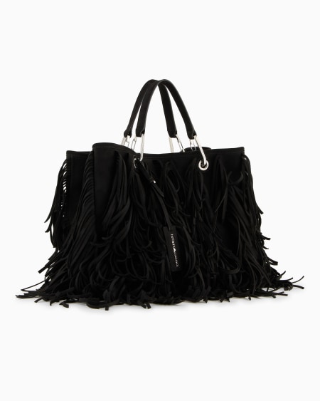 Armani Bolso shopper MyEA mediano con flecos de material efecto ante Limitado a 3 días