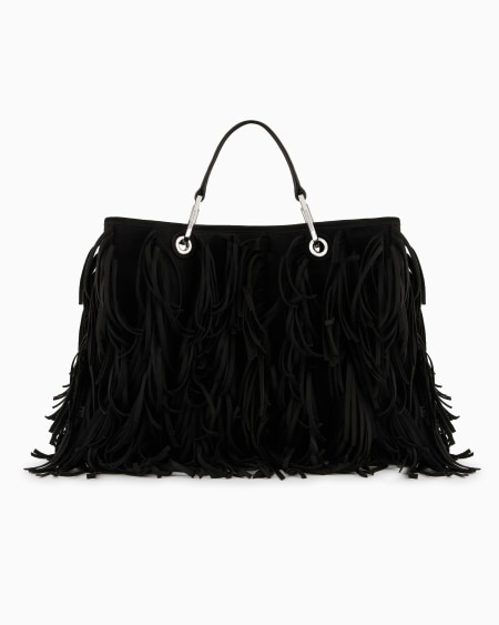 Armani Bolso shopper MyEA mediano con flecos de material efecto ante Limitado a 3 días