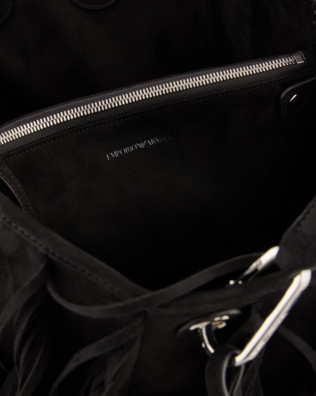 Armani Bolso shopper MyEA mediano con flecos de material efecto ante Limitado a 3 días