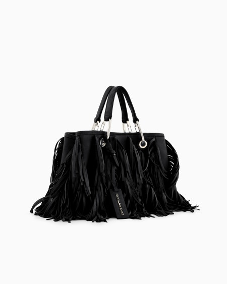 Armani Bolso shopper MyEA pequeño con flecos de material efecto ante Ahorra y exporta