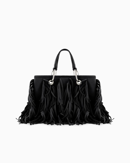 Armani Bolso shopper MyEA pequeño con flecos de material efecto ante Ahorra y exporta
