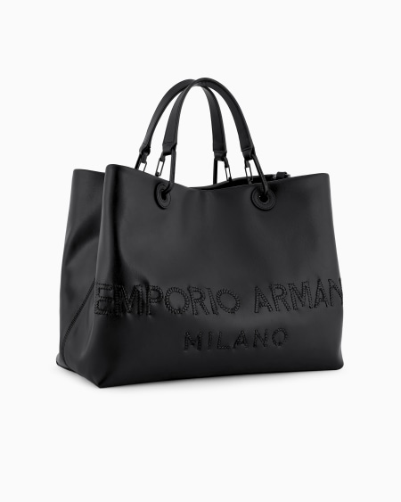 Armani Bolso shopper MyEA de piel con logotipo trenzado Precios de Black Friday