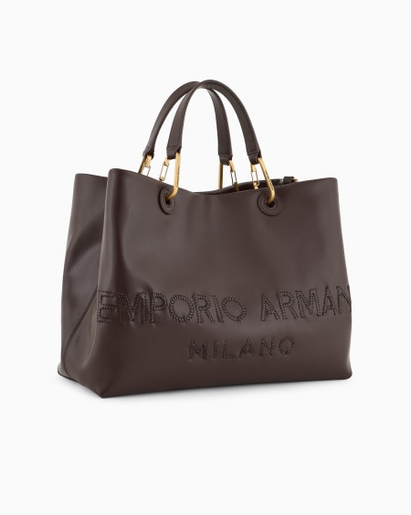 Armani Bolso shopper MyEA de piel con logotipo trenzado En oferta