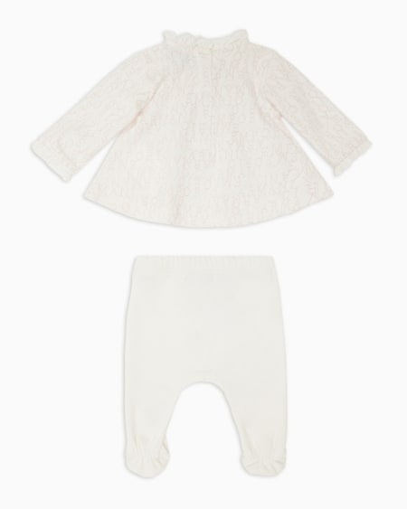 Armani Set de regalo con jersey y pantalones con pies de punto interlock con inscripción integral Última moda