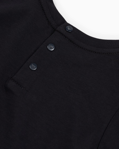 Armani Camiseta de punto de algodón pima con logotipo Rebajas de fin de temporada