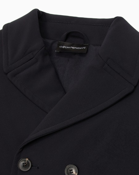 Armani Chaqueta de abotonadura doble en nailon de tacto suave Precio ultrabajo