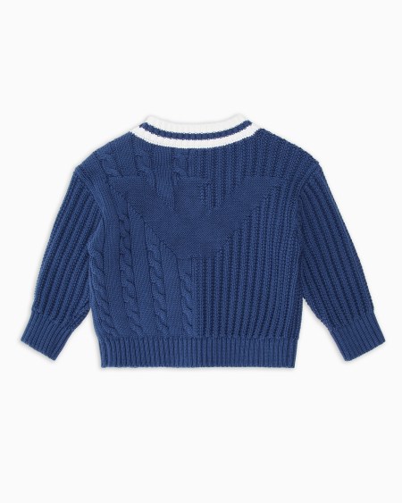Armani Jersey de cuello de pico con elaboración doble Outlet online