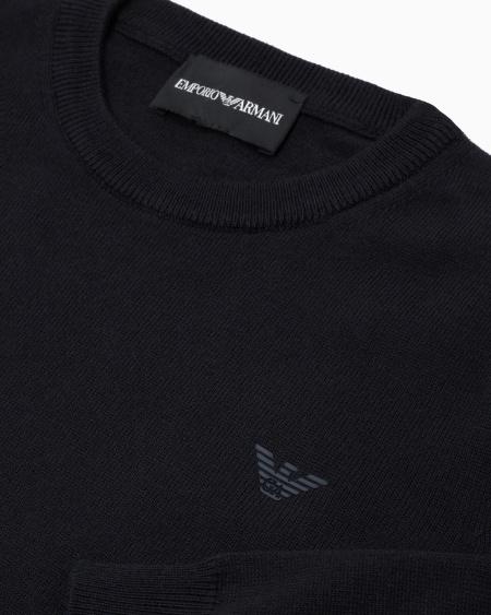 Armani Jersey en mezcla de lana con bordado de microáguila Rebajas