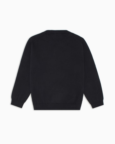 Armani Jersey en mezcla de lana con bordado de microáguila Rebajas