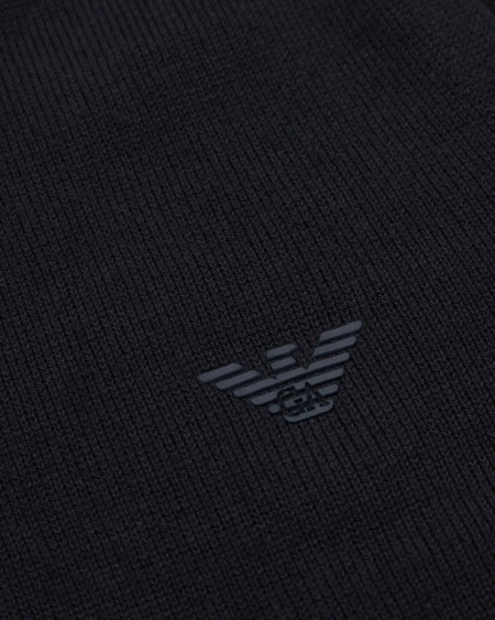 Armani Jersey en mezcla de lana con bordado de microáguila Rebajas