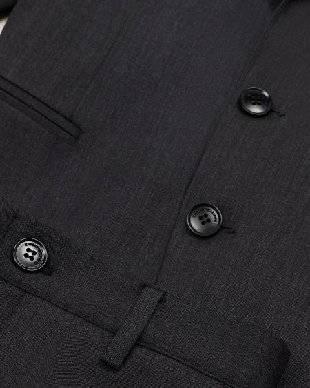 Armani Traje de abotonadura sencilla de tejido de lana fría virgen Venta caliente
