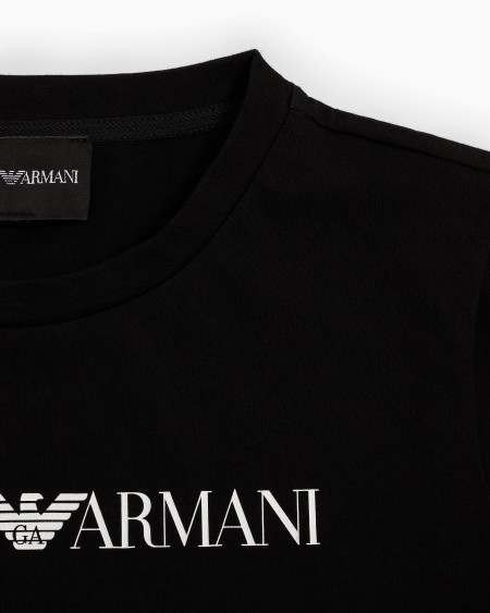 Armani Camiseta de punto de algodón pima con logotipo Rebajas de fábrica