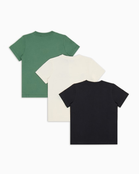 Armani Paquete de tres camisetas de punto con logotipo gráfico estampado Descuento