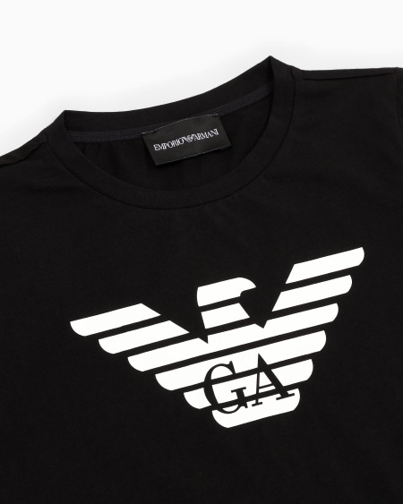 Armani Camiseta de punto de algodón pima con logotipo Tienda