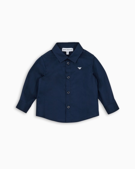 Armani Camisa de algodón elástico con bordado de águila Envío gratis