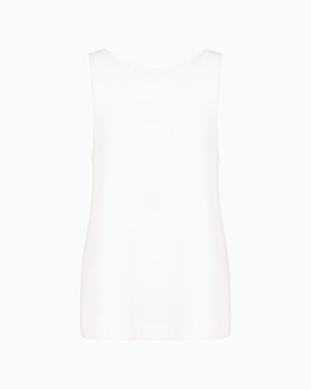 Armani Top con panel trasero en crepé fluido Precio de fábrica