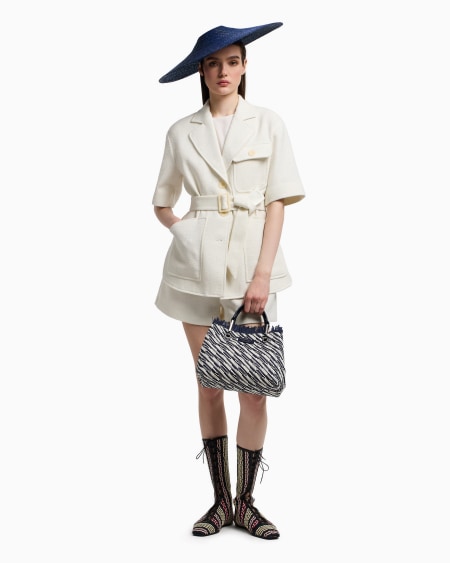 Armani Top con panel trasero en crepé fluido Precio de fábrica