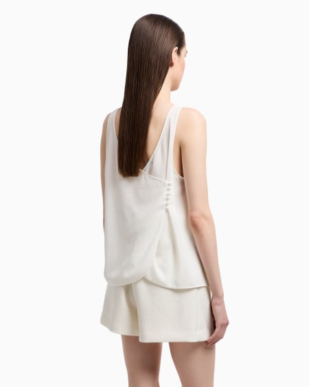 Armani Top con panel trasero en crepé fluido Precio de fábrica