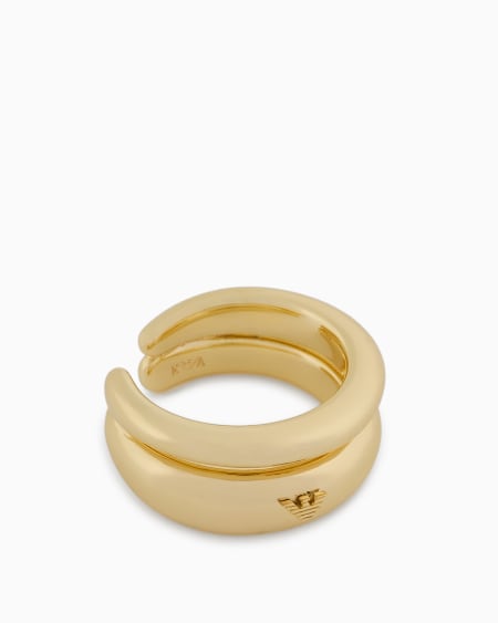 Armani Anillo con punto focal central de latón dorado Solo queda un día