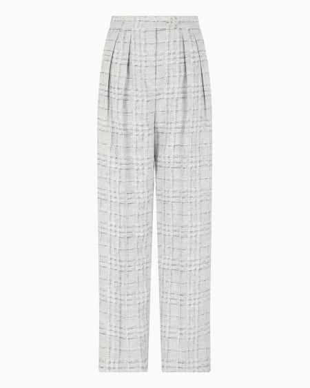 Armani Pantalones con pinzas en mezcla de lino con motivo a cuadros Icon Tienda de fábrica