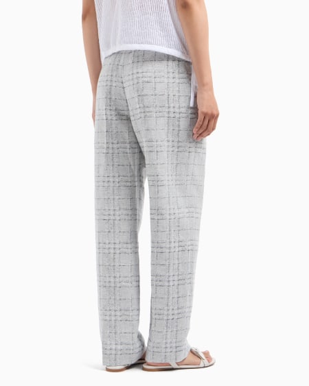 Armani Pantalones con pinzas en mezcla de lino con motivo a cuadros Icon Tienda de fábrica