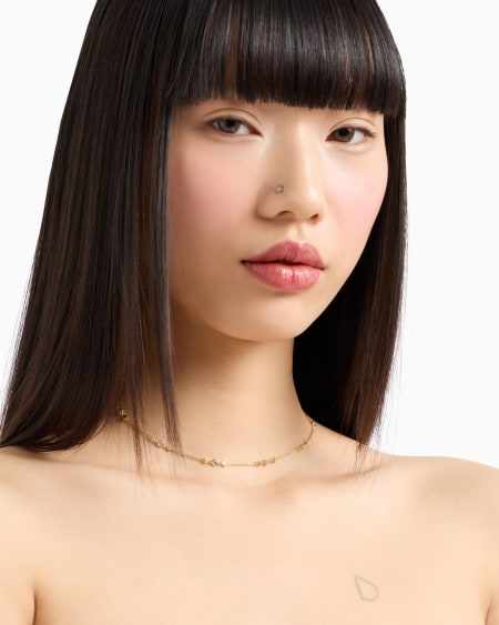 Armani Collar de cadena fina en plata de ley color dorado Precios de Black Friday
