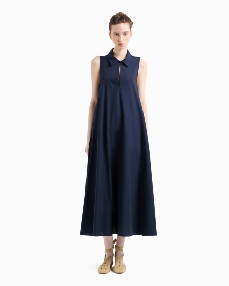 Armani Vestido largo y acampanado de popelina Rebajas de fin de temporada
