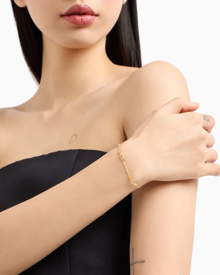 Armani Pulsera de cadena en plata de ley color dorado Devoluciones gratuitas