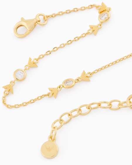 Armani Pulsera de cadena en plata de ley color dorado Devoluciones gratuitas