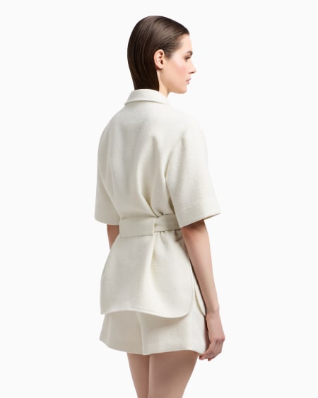 Armani Chaqueta sahariana en mezcla de lana con efecto microbouclé Outlet